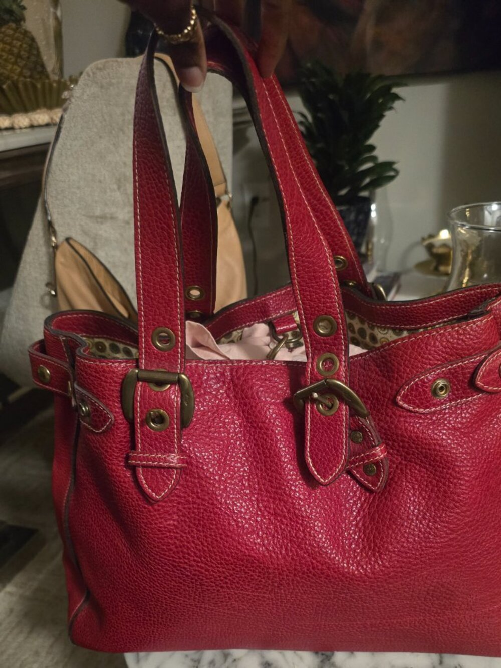 Vintage J&M Davidson Red Leather Handbag - Picture 3 of 16